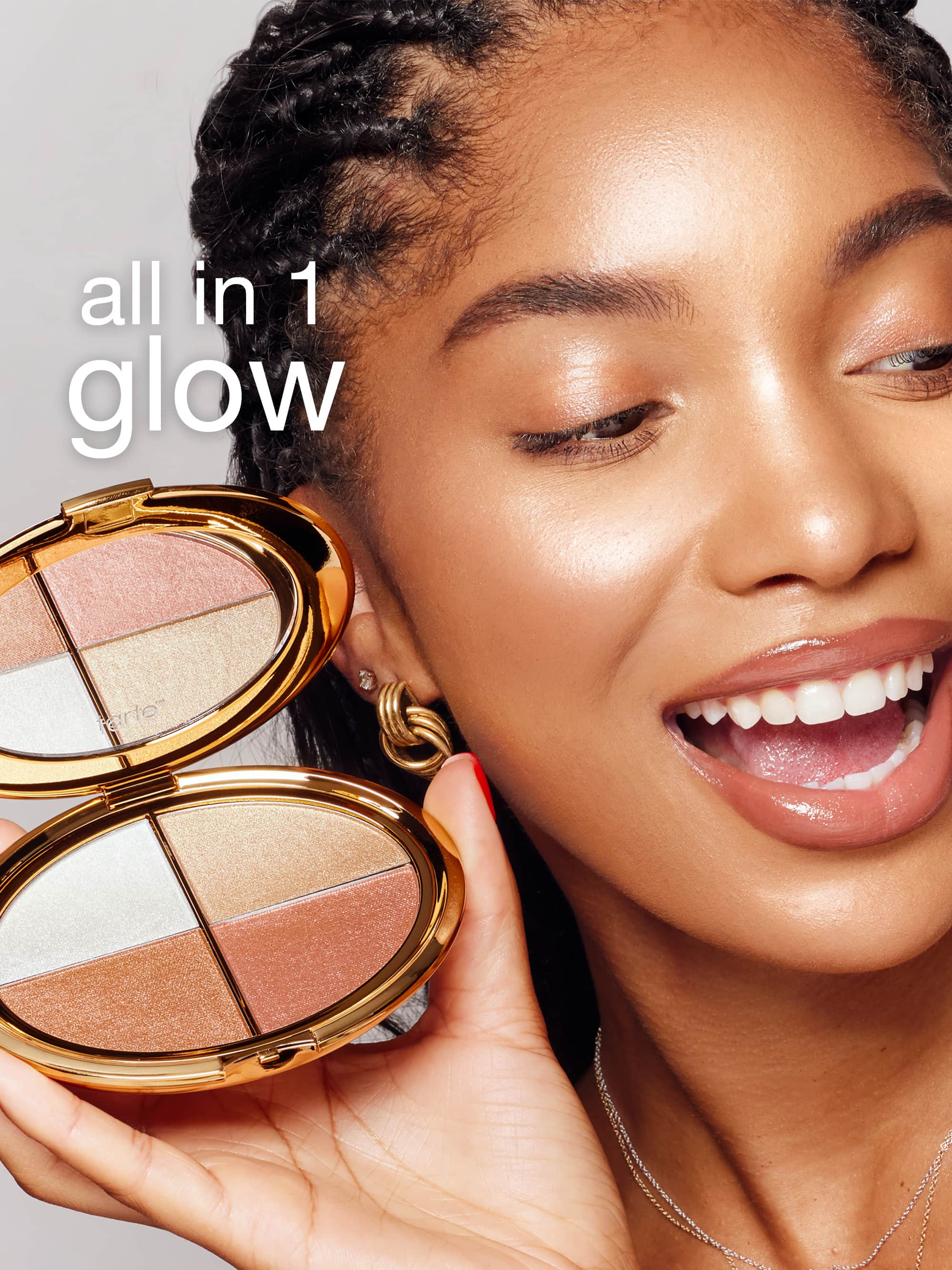 glow wardrobe highlighting eye & cheek palette & brush - Image 3