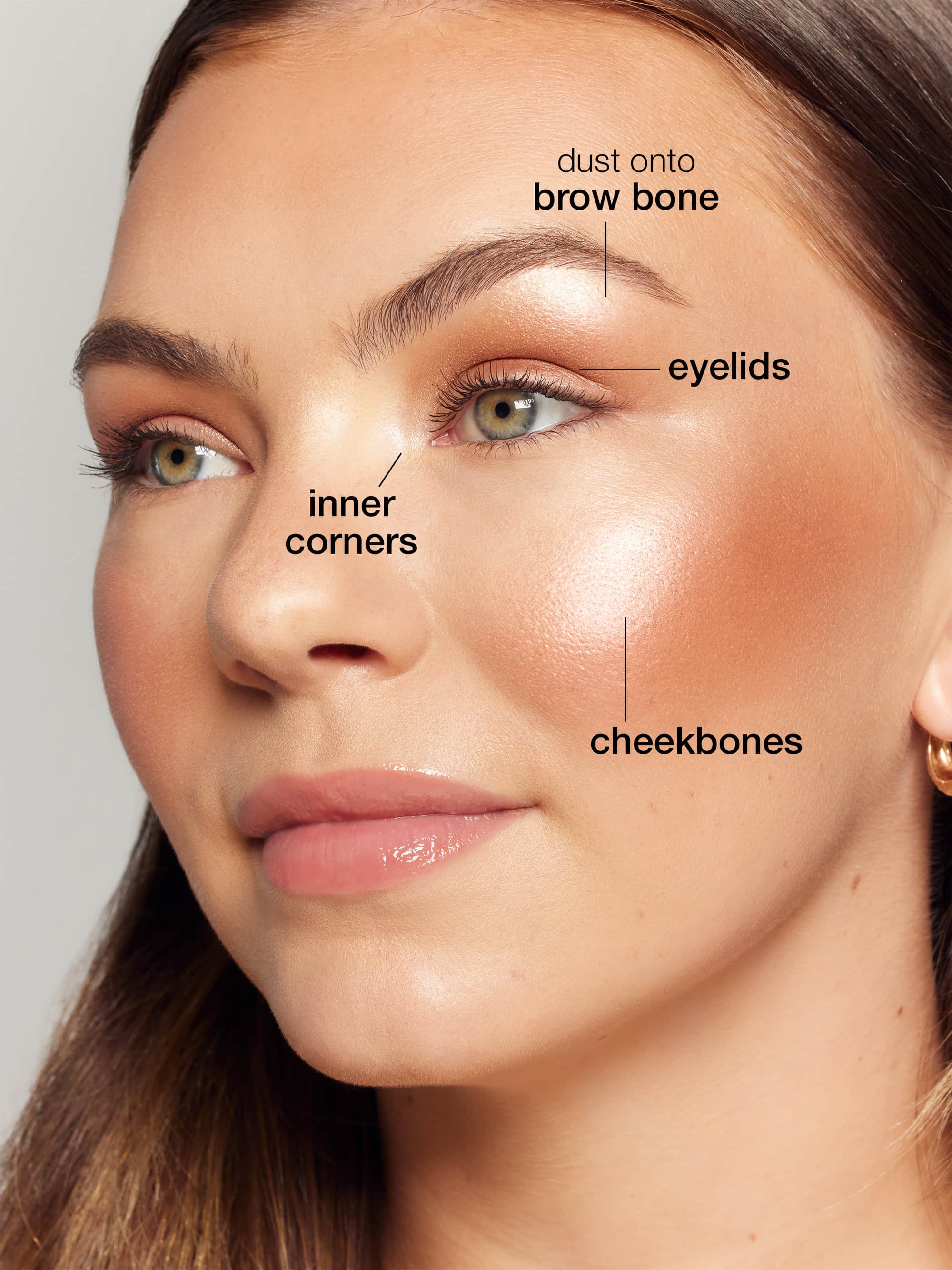glow wardrobe highlighting eye & cheek palette & brush - Image 4